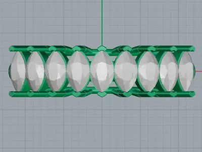 Anel 9 Pedras Navete Martell 20033 3D print model