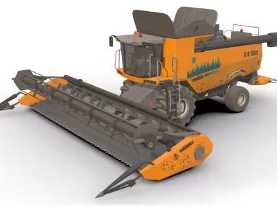 Combine truck Low-poly 3D model