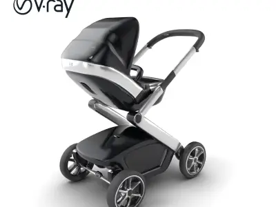 Futuristic Smart Stroller model pack Low-poly 3D model