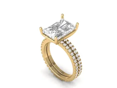 Emerald Solitaire Ring 3D print model