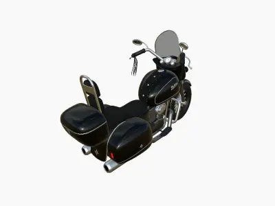 Motorcycle Cartoon B02 Black - Custom Vehicle Design Low-poly 3D model