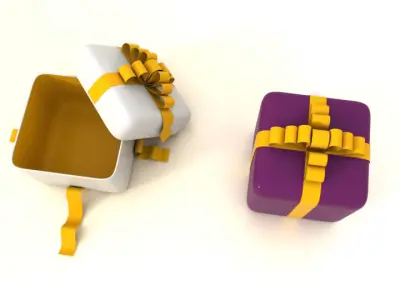Gift Box Low-poly 3D model shop