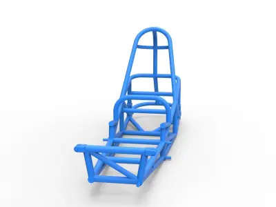 Frame of old school Front engine dragster V5 Scale 1 to 25 3D print model