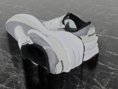 Nike 3D Shoes - White-Alpha Low-poly 3D model