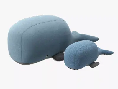 Carapau JO and EMMA Stuffed Toy Whale Low-poly 3D model