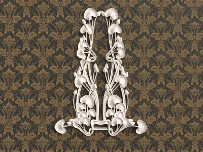 Art Nouveau ornament Water lily 3D print model