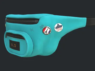 PBR Fanny Pack - Fanny Bag - 3 color  Low-poly 3D model