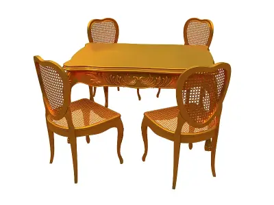classical Dining set Low-poly 3D model