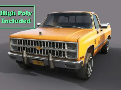 Chevrolet C10 Silverado 1982 regular use 8 colors Low-poly 3D model