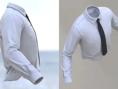 Shirt Tie 84 - All MH Bodies - UE5 Skeletons - Rigged Low-poly 3D model