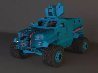 war truck blue1 3D model