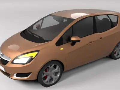 OPEL MERIVA 2015 LOWPOLY Low-poly 3D model