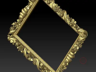 Classic frame of luxurious gold interior inlaid with gold  3D model
