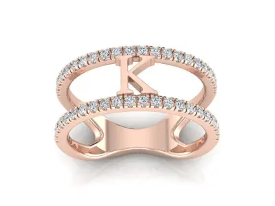 Jewelry Alphabet Ring K 3D print model purchase