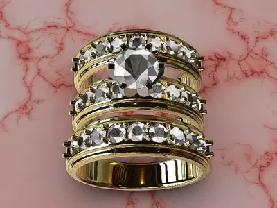 bridal set rings 3D print model