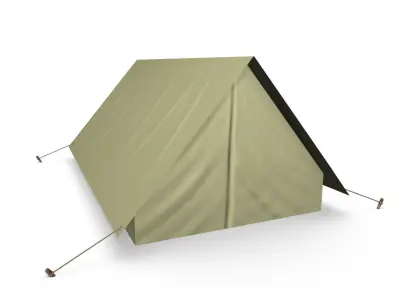 Campfire tepee with fire and rocks Free low-poly 3D model