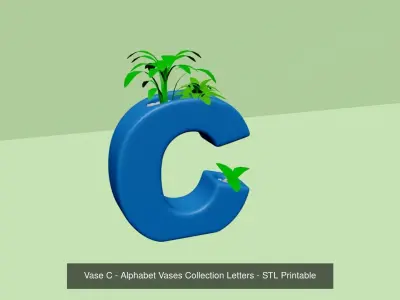 Alphabet Vases Collection ALL Letters A-Z - STL Printable
