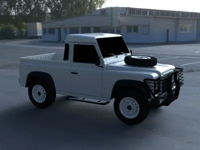 Land Rover Defender 90 Pick Up HDRI 3D model