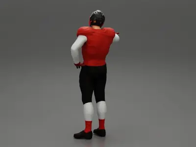 Rugby player standing pointing to the ball 3D print model