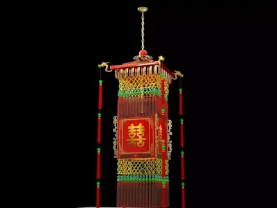 Chinese palace lantern 3D model 28
