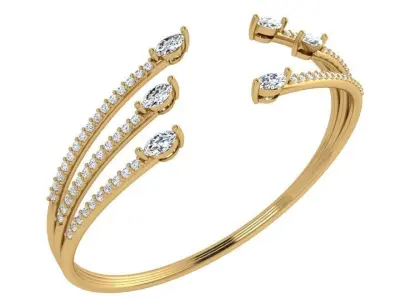 Marquise Diamond Bangle Bracelet 4136 3D print model