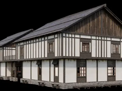 Medieval Village Pack 09 - 3 Assets - 4K Textures Game Ready Low-poly 3D model