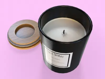 Wax Candle Low-poly 3D model