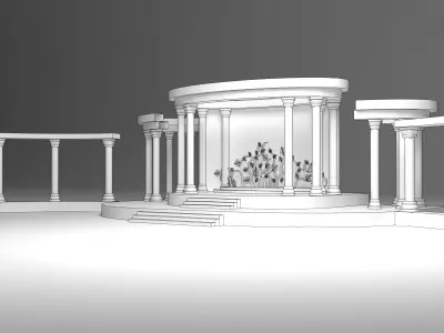 Wedding Stage 3D model 7