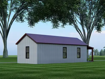 Rustic Barndominium Exterior  Farmhouse Inspired Home 3D 3D model