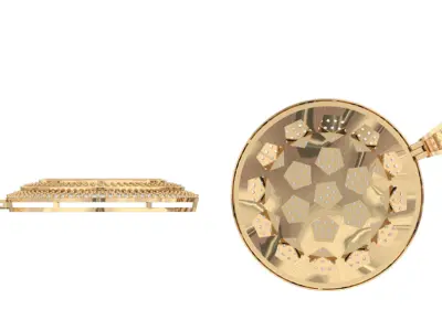 Luxury diamond round pendant  3D print model