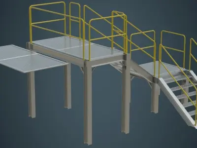 Industrial Platform 1A Low-poly 3D model