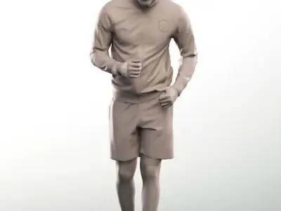 Theo 12836 - Running Black Man Low-poly 3D model