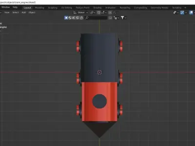 Toy train engine 3d model Low-poly 3D model