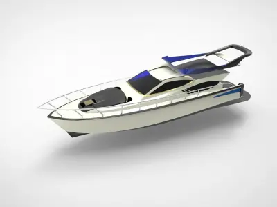 luxury yacht boat 3D model
