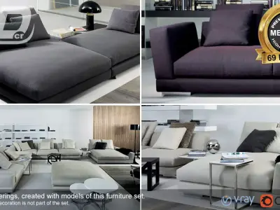 Elgiva Sofa Modular Set 3D model