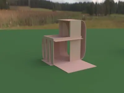 house coffee table on field Free 3D model