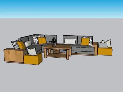 Sofa 3D modeling and rendering 3D print model