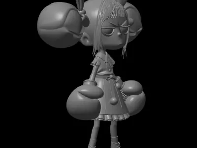 chibi boxer girl design 3D print model
