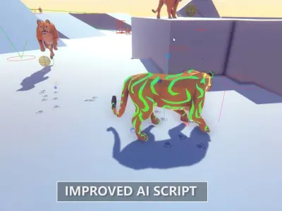 Poly Art Cougar Panther and Mountain Lion Low-poly 3D model