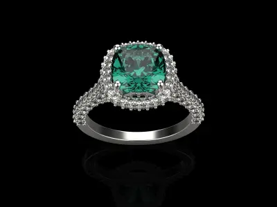 Cushion Cut Ring N45 3D print model