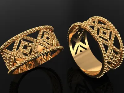 Women Ring 38 simple light weight women ring band 3D print model