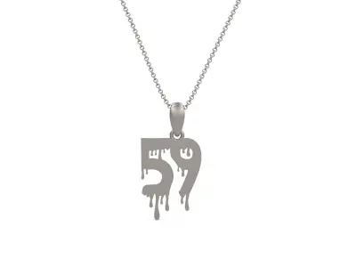 Model 1292 59 Bloody Terror Initial Number Pendant 3D print model