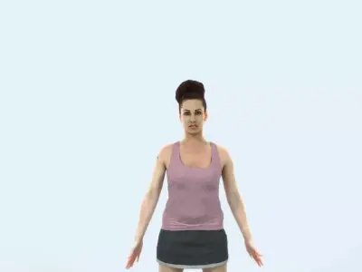 Yearn 01F Animated Rigged Sports Woman Low-poly 3D model