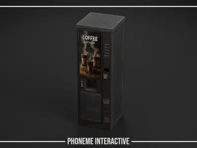 Coffee Vending Machine - Game Ready Low-Poly PBR Asset with LODs Low-poly 3D model