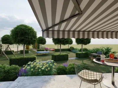 landscape house garden Free 3D model