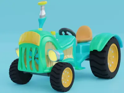 Cartoon Tractor 3D model
