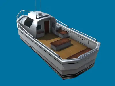 Cruiser Boat Low-poly 3D model