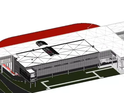 AIRPORT TERMINAL ARCHITECTURAL FURNISHED  REVIT MODEL FURNISHED  3D model