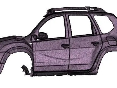 3D Scanned Left Side Dacia Duster 2015 Scale 1 to 1  3D model