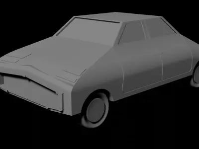 cartoon style car  Low-poly 3D model